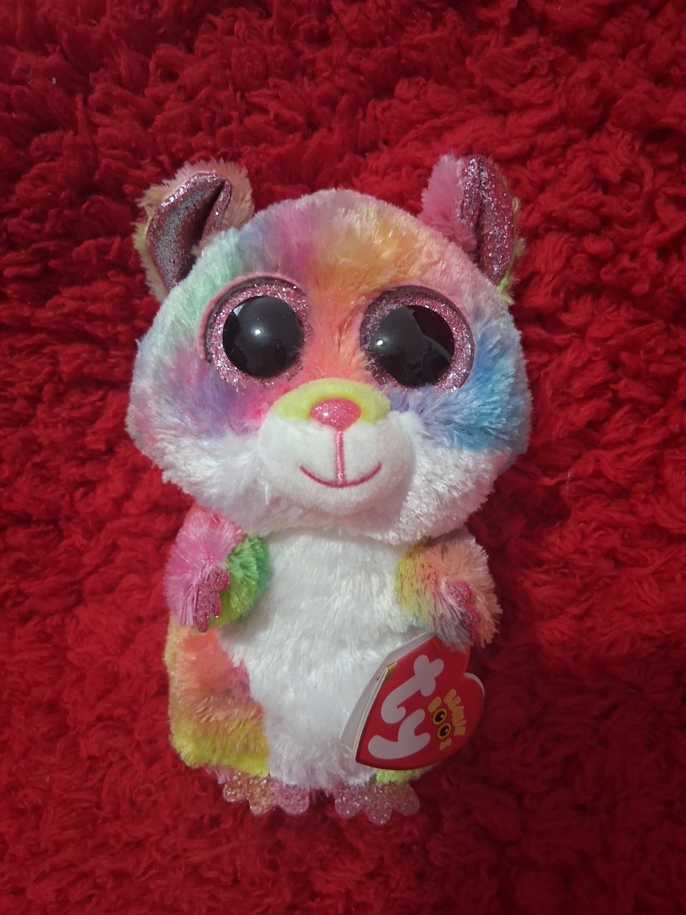 TY Beanie Boo Multicolor Plush Small Pet - Rainbow Plush